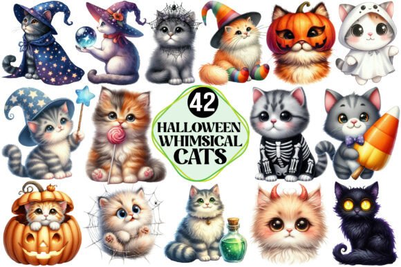 Download Whimsical Halloween Cat Clipart - Halloween cat clipart Collection