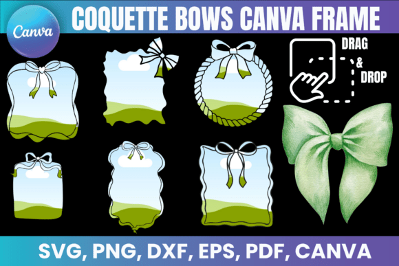 Download Coquette Bows Canva Frame Bundle - Premium Bundle