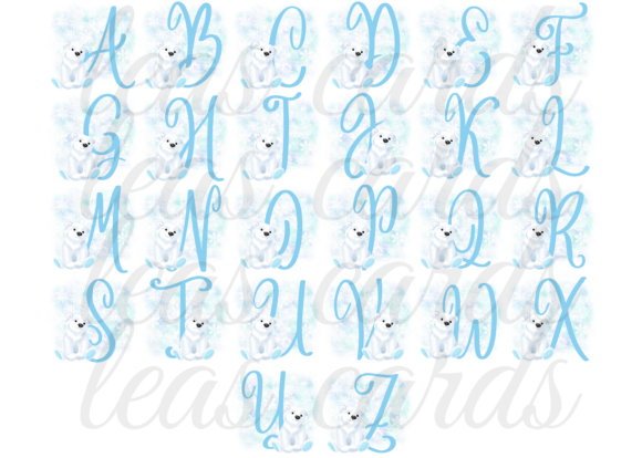 Download Baby Blue Polar Bear Christmas Alphabet - Premium Resources